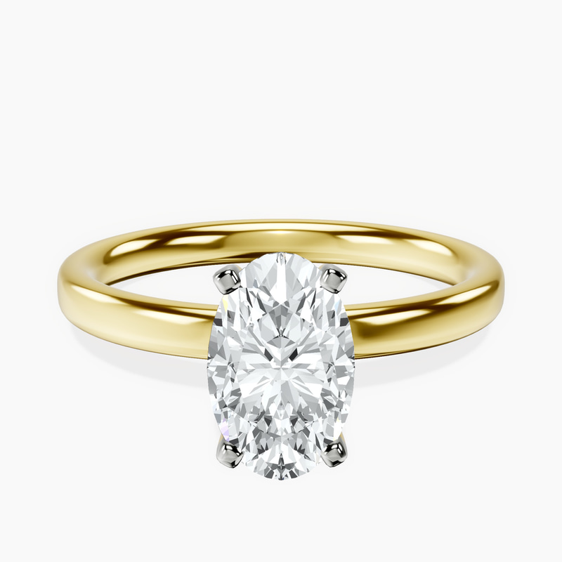1.96 ct. oval Four Prong Ring in 14kt yellow gold rtr top