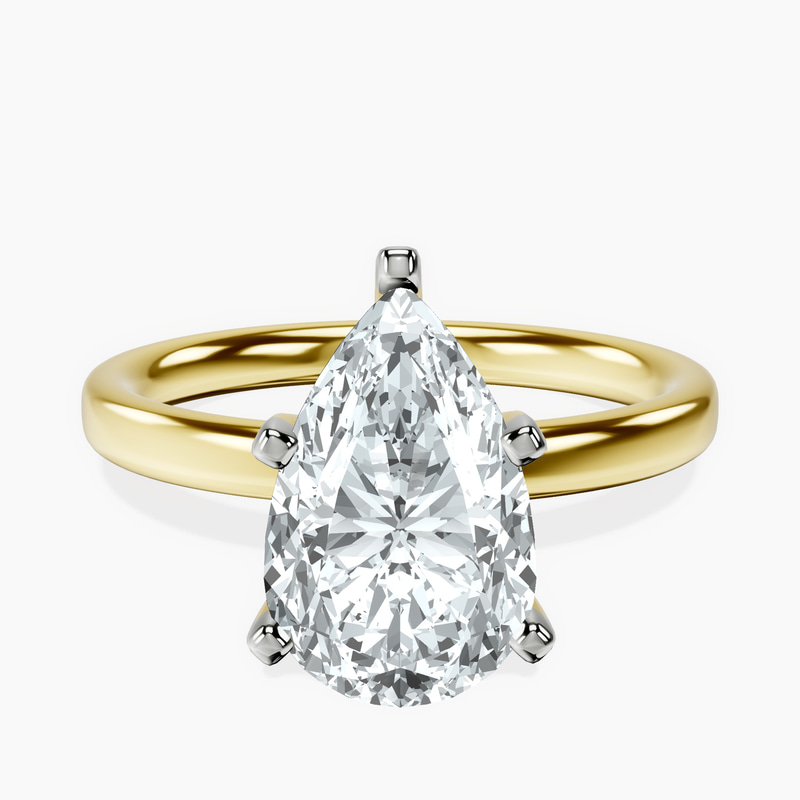14kt Yellow Gold Four Prong Solitaire 2mm Lab Diamond Ring front image
