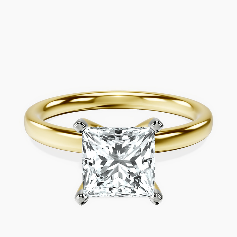 Four Prong Solitaire 2mm Lab Diamond Ring front view