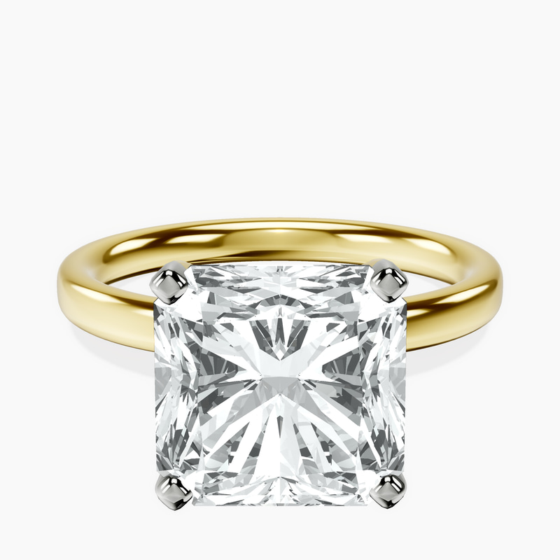 18kt Yellow Gold Four Prong Solitaire 2mm Lab Diamond Ring front image