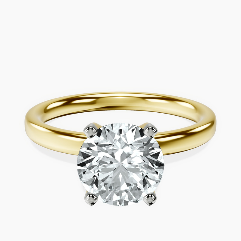 Four Prong Solitaire 2mm Lab Diamond Ring front view