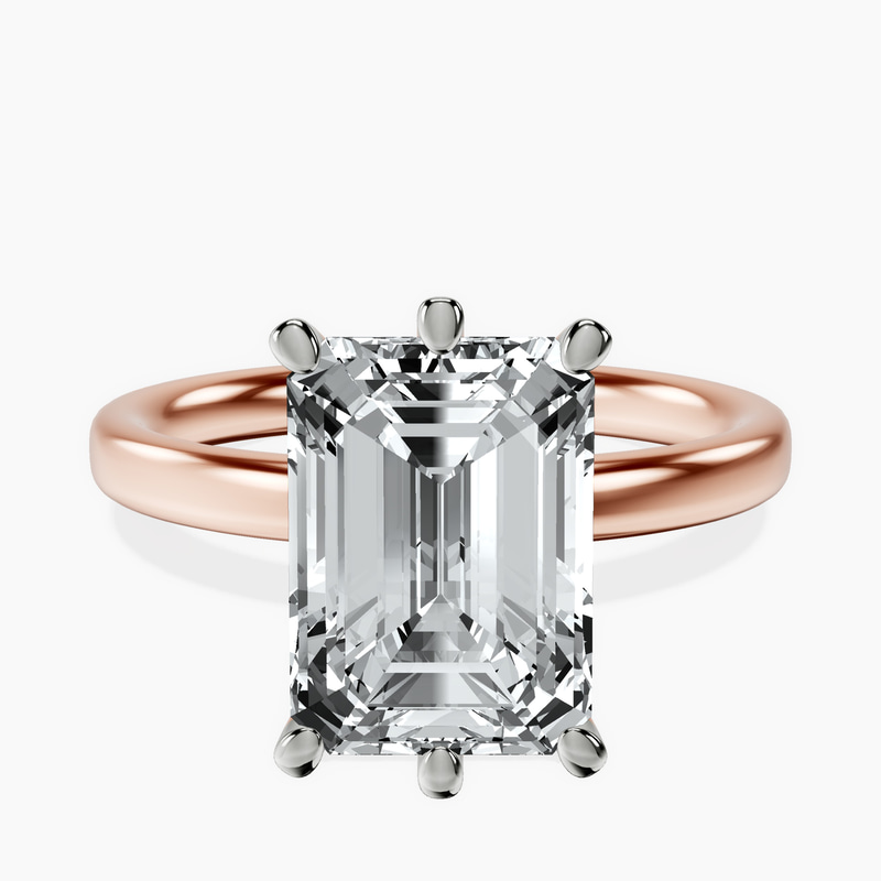 18kt Rose Gold Six Prong Solitaire 2mm Lab Diamond Ring front image