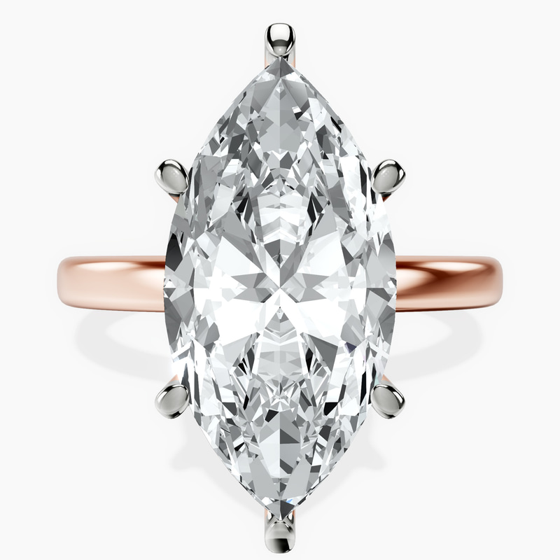 18kt Rose Gold Six Prong Solitaire 2mm Lab Diamond Ring front image