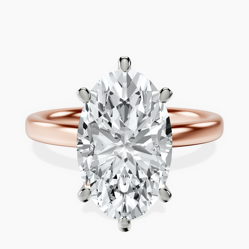 18kt Rose Gold Six Prong Solitaire 2mm Lab Diamond Ring front image