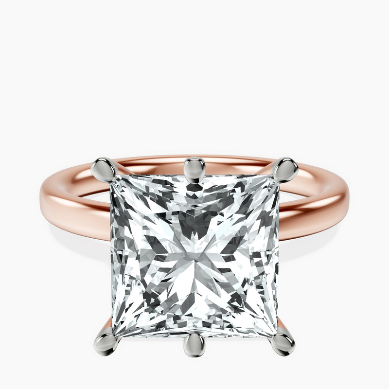 18kt Rose Gold Six Prong Solitaire 2mm Lab Diamond Ring front image