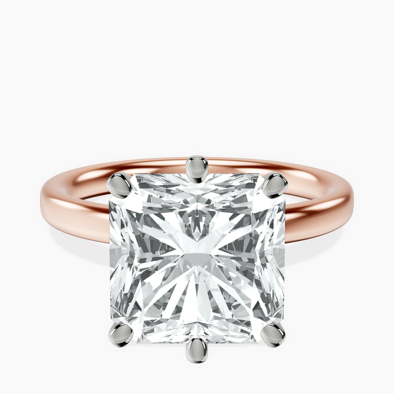 18kt Rose Gold Six Prong Solitaire 2mm Lab Diamond Ring front image