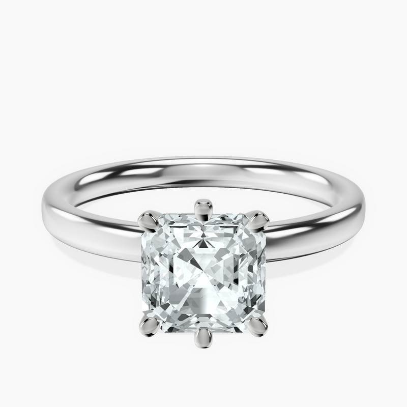 Six Prong Solitaire 2mm Lab Diamond Ring front view