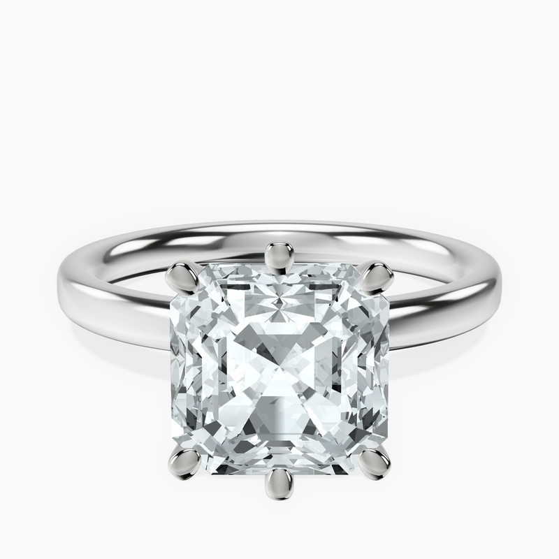 10kt White Gold Six Prong Solitaire 2mm Lab Diamond Ring front image