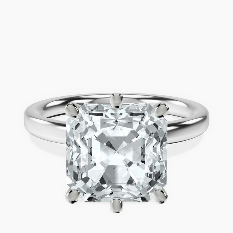 Platinum Six Prong Solitaire 2mm Lab Diamond Ring front image