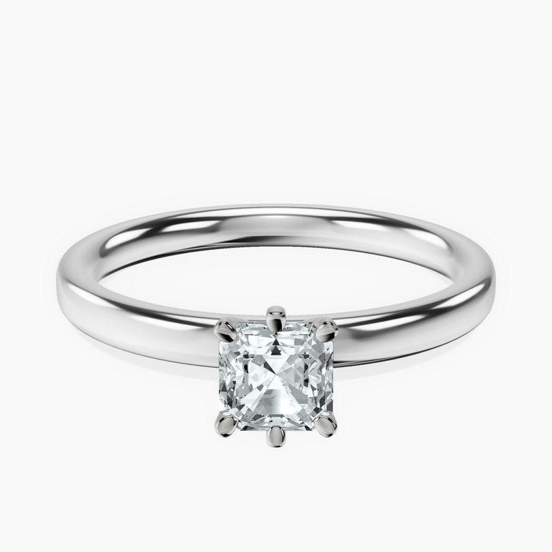 Platinum Six Prong Solitaire 2mm Lab Diamond Ring front image