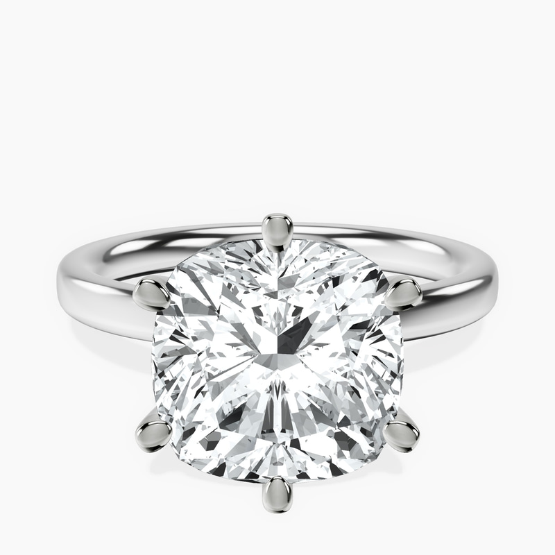Platinum Six Prong Solitaire 2mm Lab Diamond Ring front image