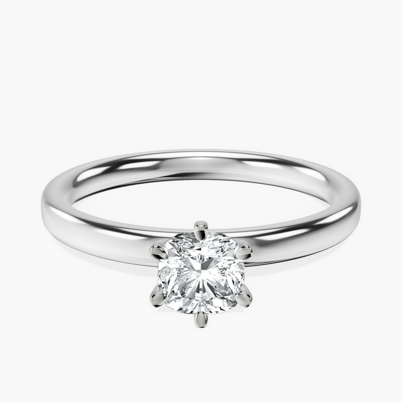 Platinum Six Prong Solitaire 2mm Lab Diamond Ring front image