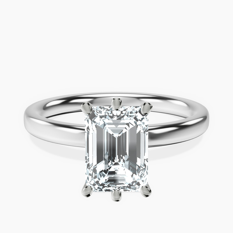 Six Prong Solitaire 2mm Lab Diamond Ring front view