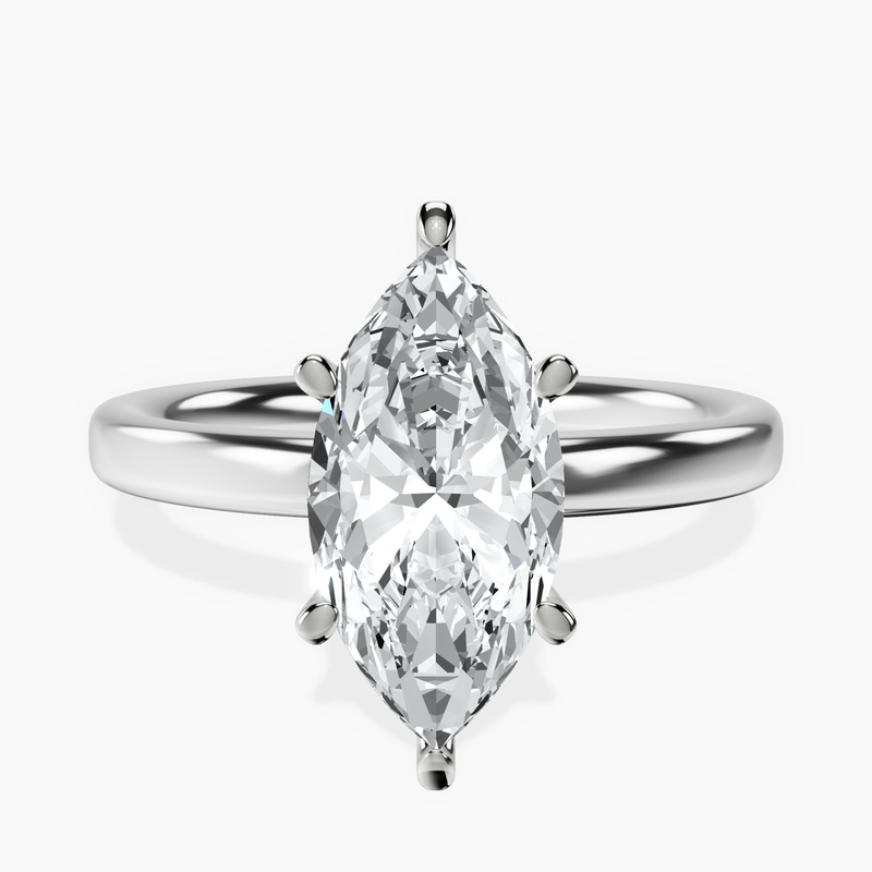 Six Prong Solitaire 2mm Lab Diamond Ring front view