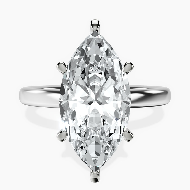 10kt White Gold Six Prong Solitaire 2mm Lab Diamond Ring front image