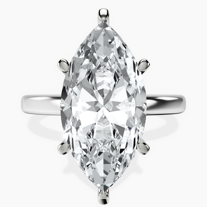 Platinum Six Prong Solitaire 2mm Lab Diamond Ring front image