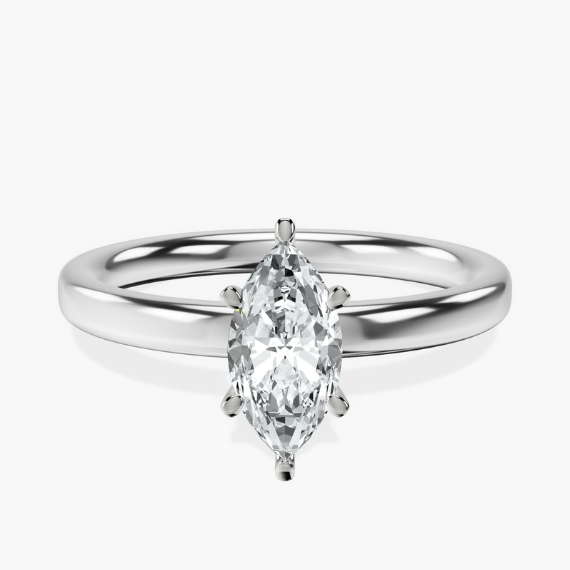 10kt White Gold Six Prong Solitaire 2mm Lab Diamond Ring front image