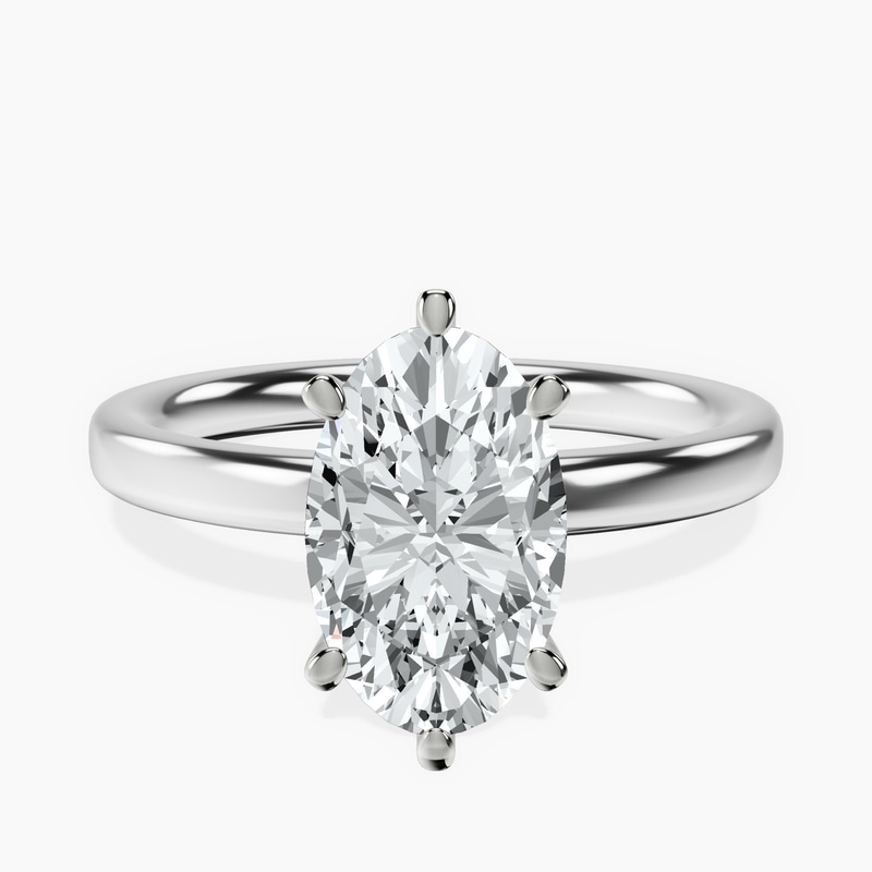 Six Prong Solitaire 2mm Lab Diamond Ring front view