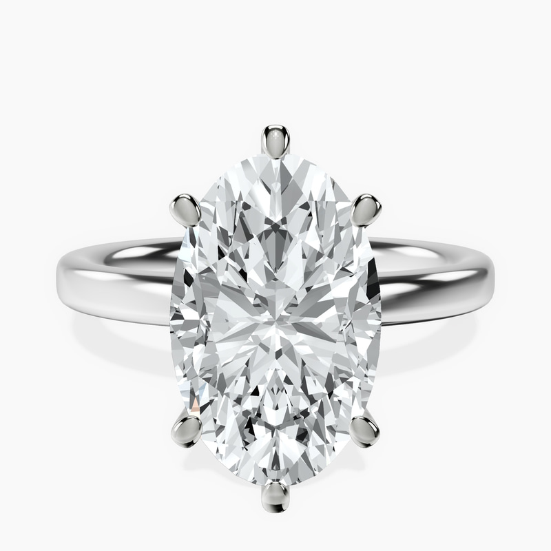 Platinum Six Prong Solitaire 2mm Lab Diamond Ring front image