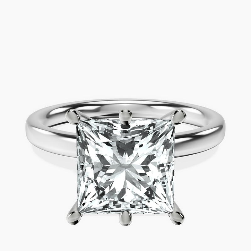Platinum Six Prong Solitaire 2mm Lab Diamond Ring front image