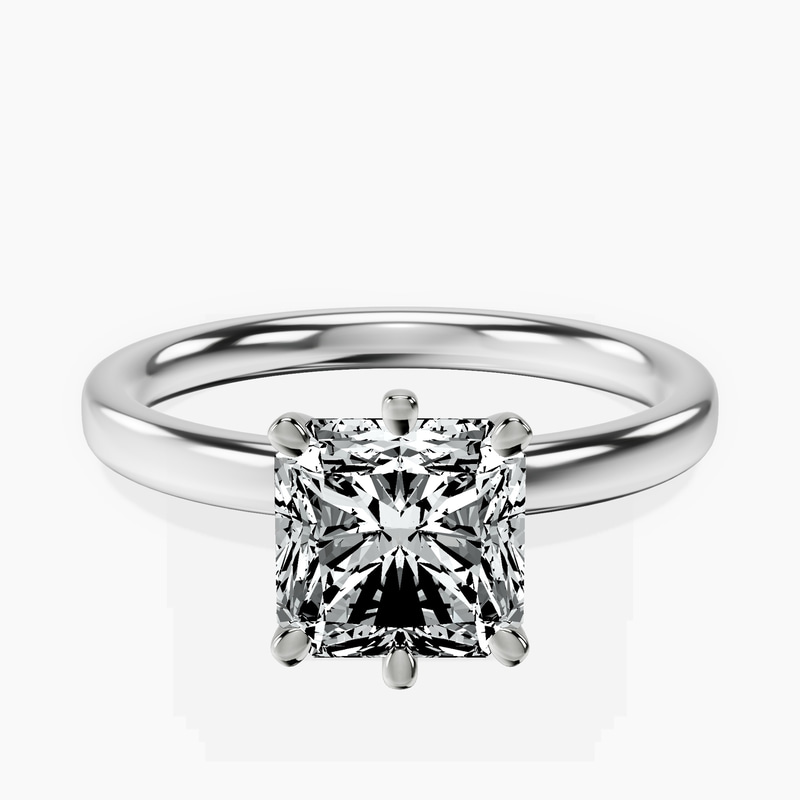 Six Prong Solitaire 2mm Lab Diamond Ring front view
