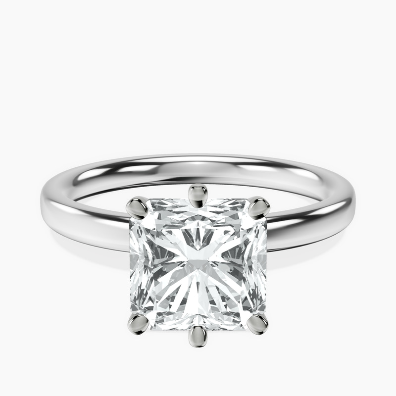 10kt White Gold Six Prong Solitaire 2mm Lab Diamond Ring front image