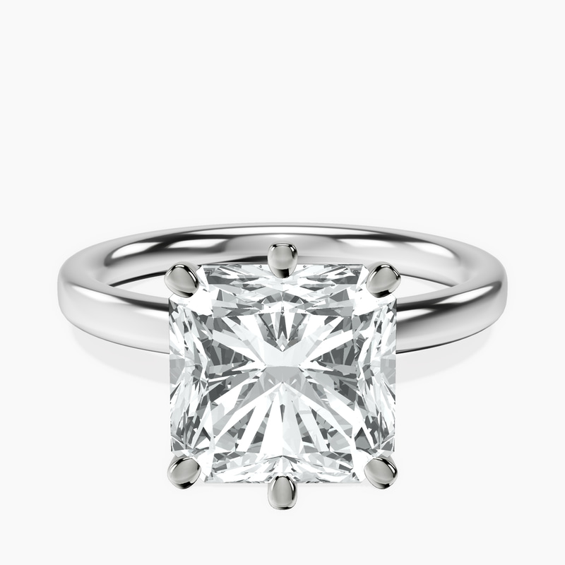 Platinum Six Prong Solitaire 2mm Lab Diamond Ring front image