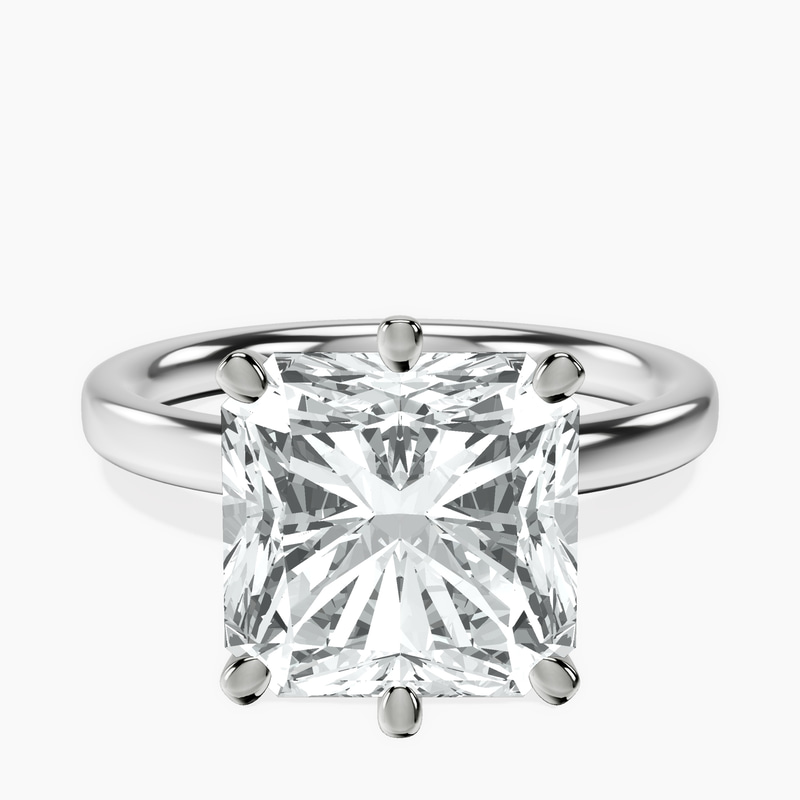 Platinum Six Prong Solitaire 2mm Lab Diamond Ring front image