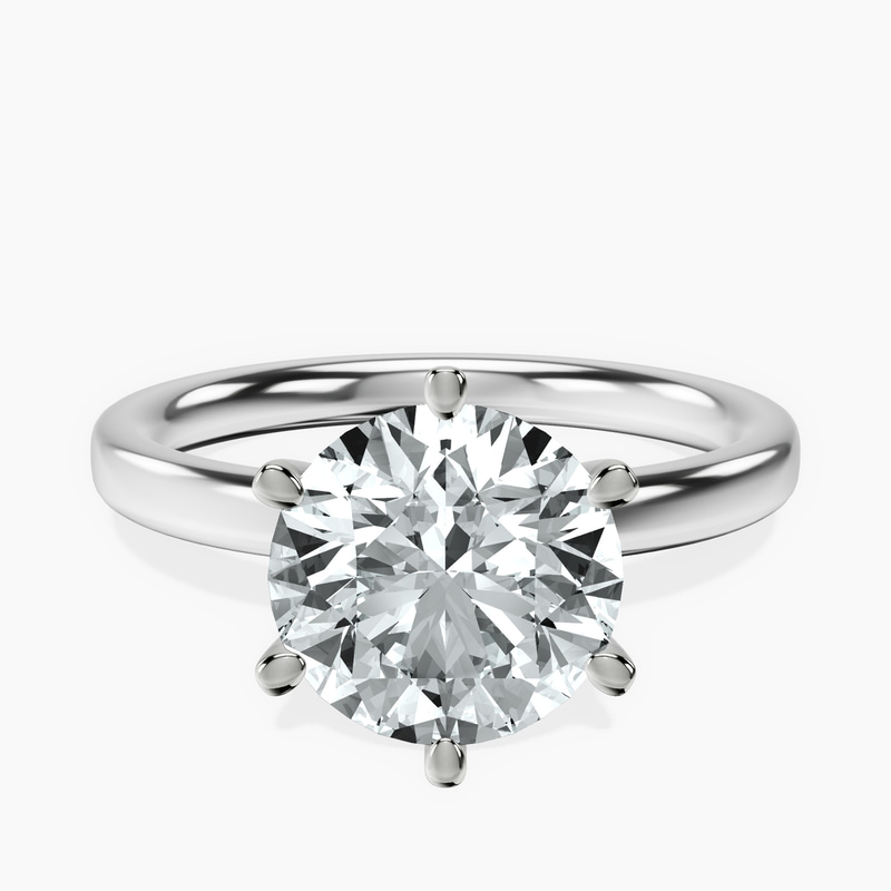 Platinum Six Prong Solitaire 2mm Lab Diamond Ring front image