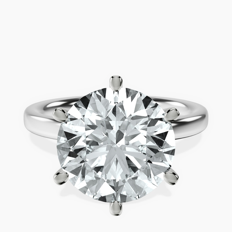 Platinum Six Prong Solitaire 2mm Lab Diamond Ring front image