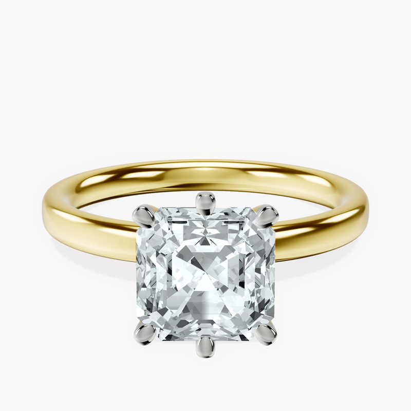 18kt Yellow Gold Six Prong Solitaire 2mm Lab Diamond Ring front image