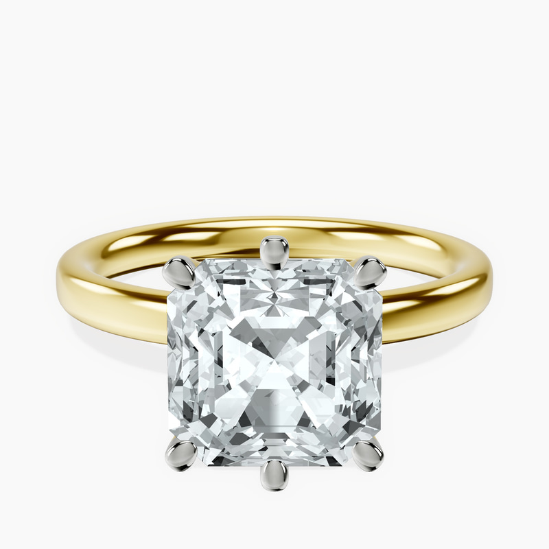 18kt Yellow Gold Six Prong Solitaire 2mm Lab Diamond Ring front image