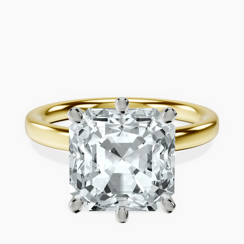 18kt Yellow Gold Six Prong Solitaire 2mm Lab Diamond Ring front image