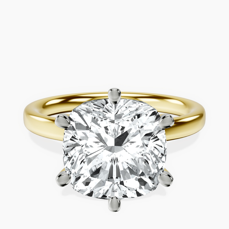 14kt Yellow Gold Six Prong Solitaire 2mm Lab Diamond Ring front image