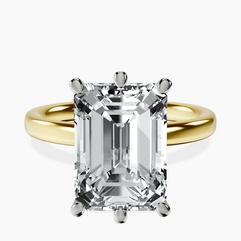 18kt Yellow Gold Six Prong Solitaire 2mm Lab Diamond Ring front image