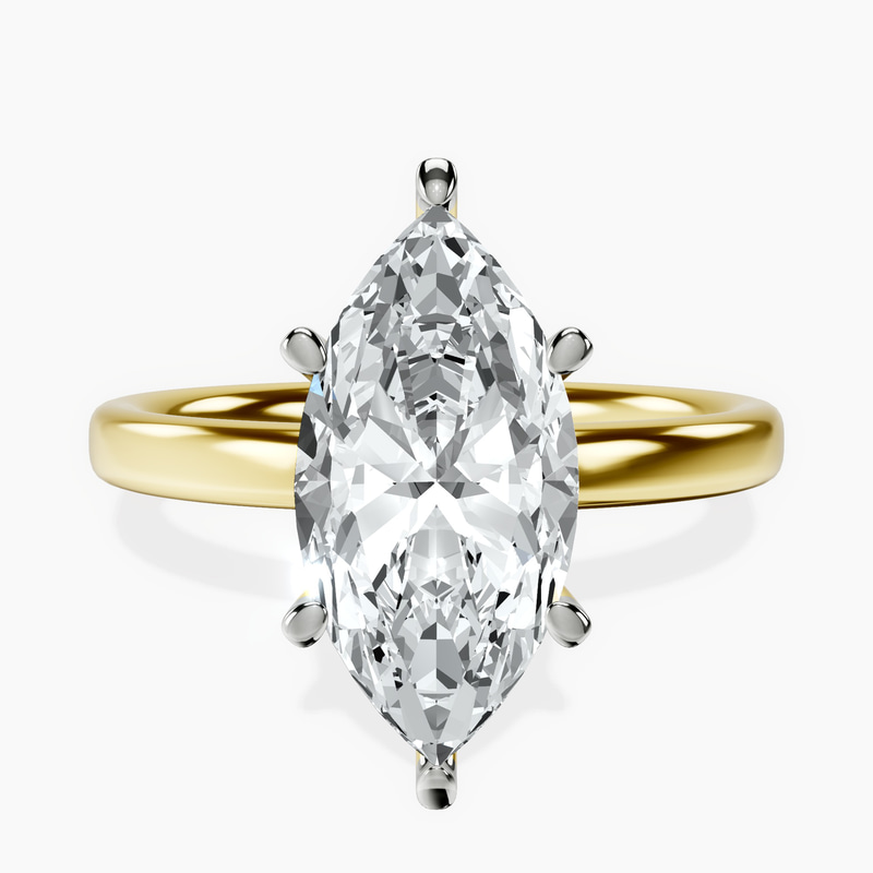 10kt Yellow Gold Six Prong Solitaire 2mm Lab Diamond Ring front image