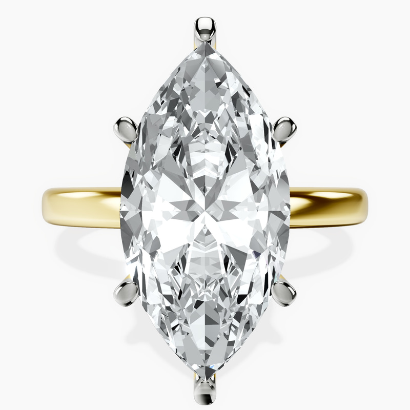 18kt Yellow Gold Six Prong Solitaire 2mm Lab Diamond Ring front image