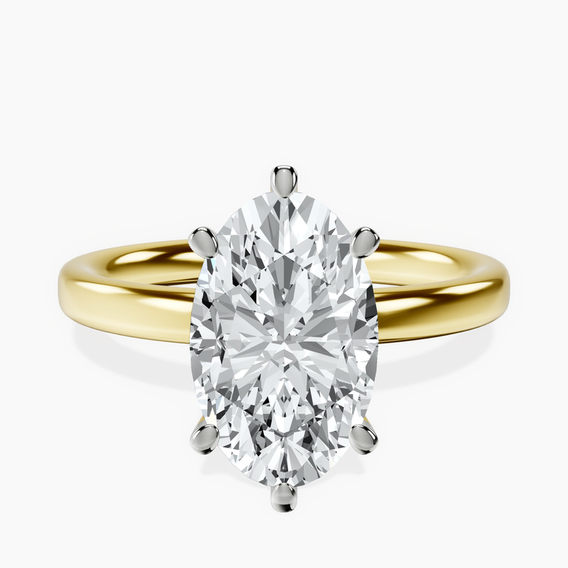 18kt Yellow Gold Six Prong Solitaire 2mm Lab Diamond Ring front image