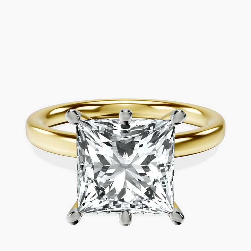 14kt Yellow Gold Six Prong Solitaire 2mm Lab Diamond Ring front image