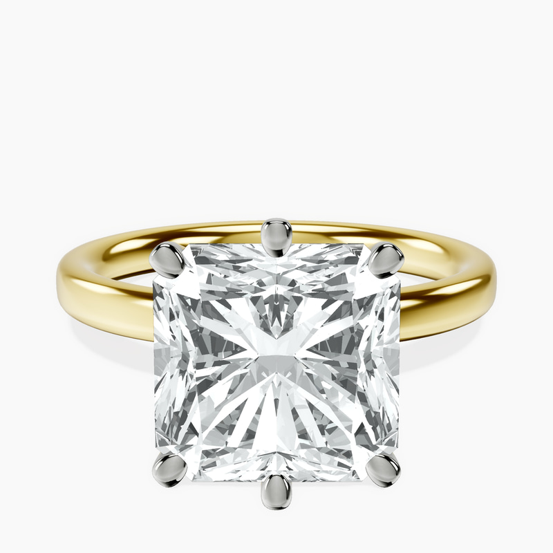 18kt Yellow Gold Six Prong Solitaire 2mm Lab Diamond Ring front image
