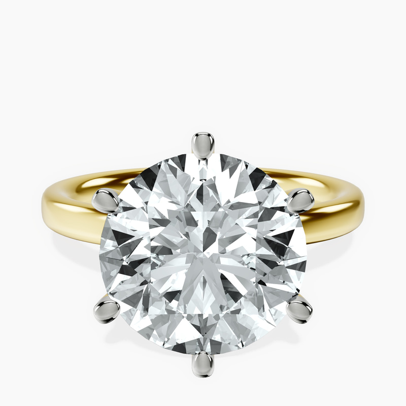 18kt Yellow Gold Six Prong Solitaire 2mm Lab Diamond Ring front image