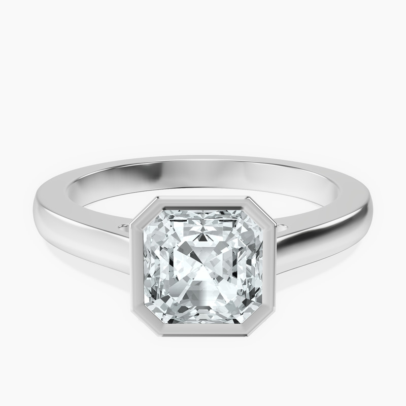 Platinum Bezel Set Solitaire Lab Diamond Ring front image