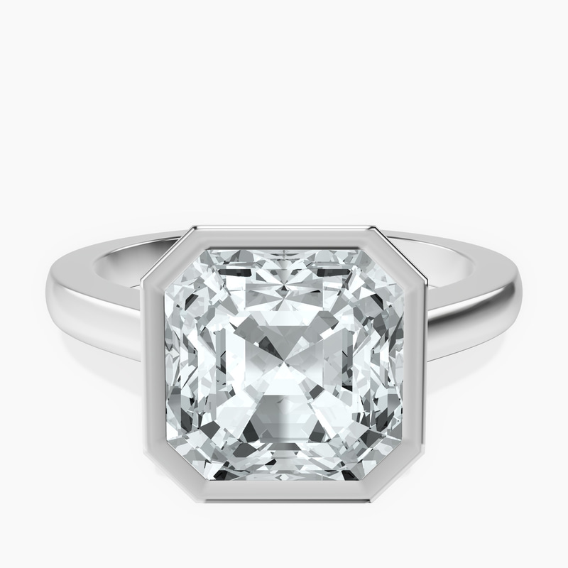 18kt White Gold Bezel Set Solitaire Lab Diamond Ring front image
