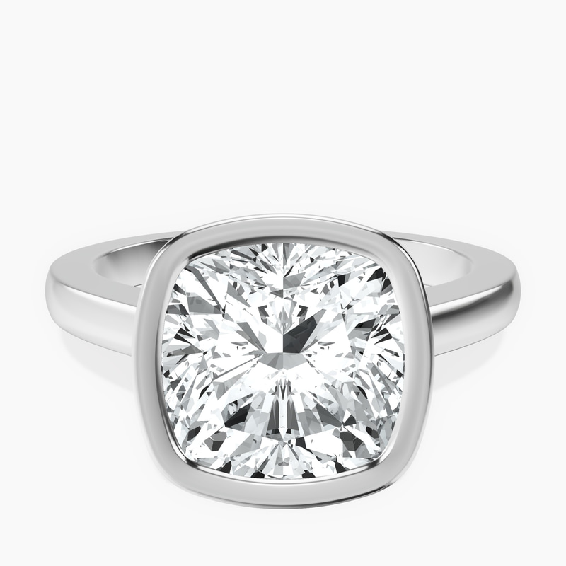 18kt White Gold Bezel Set Solitaire Lab Diamond Ring front image