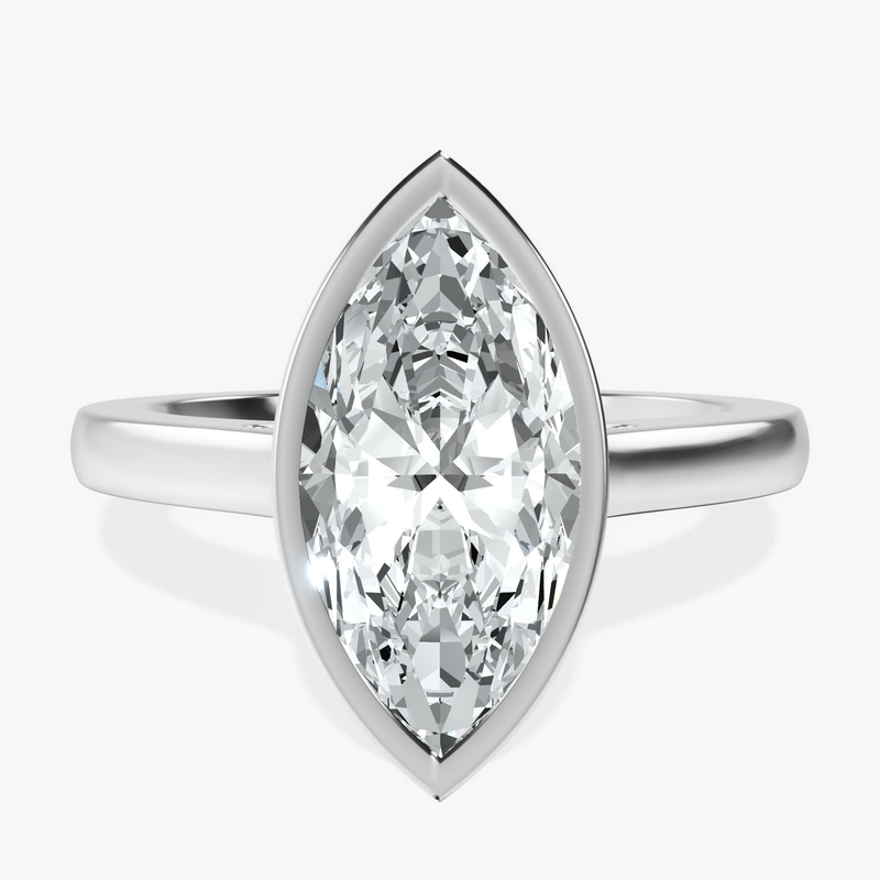 Platinum Bezel Set Solitaire Lab Diamond Ring front image