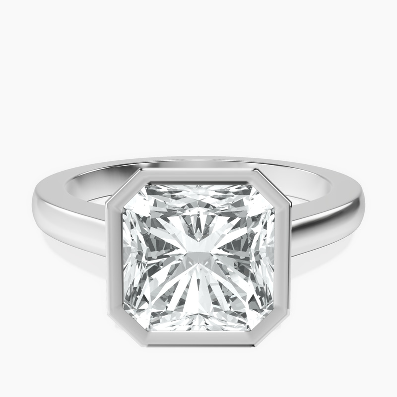 14kt White Gold Bezel Set Solitaire Lab Diamond Ring front image