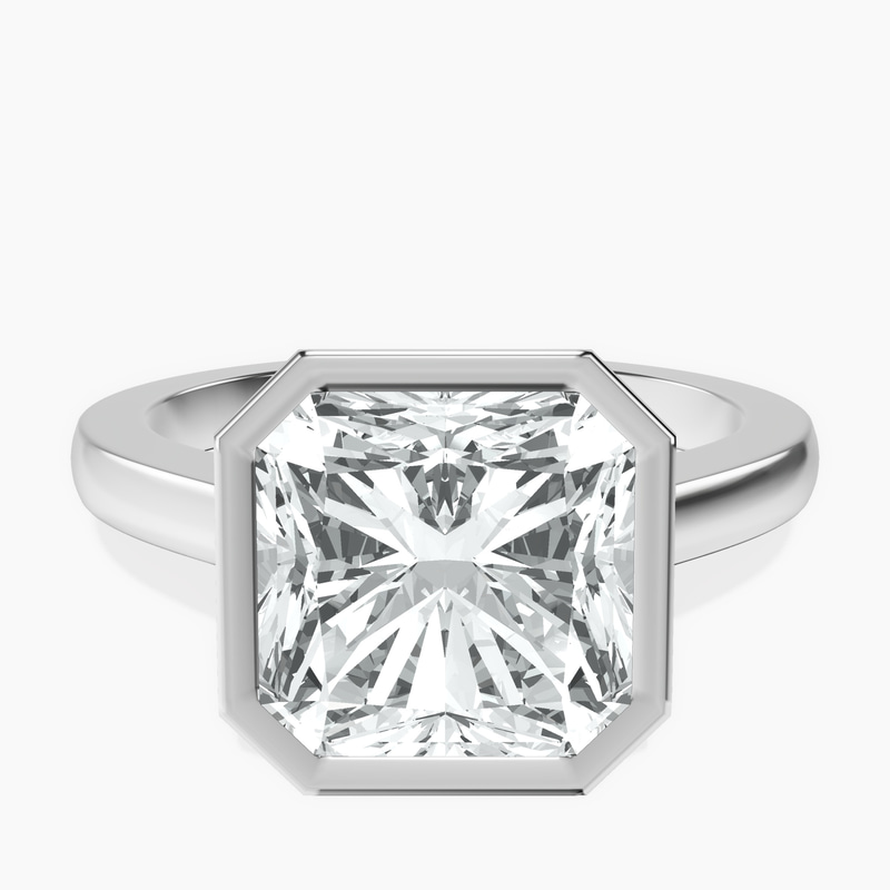 18kt White Gold Bezel Set Solitaire Lab Diamond Ring front image