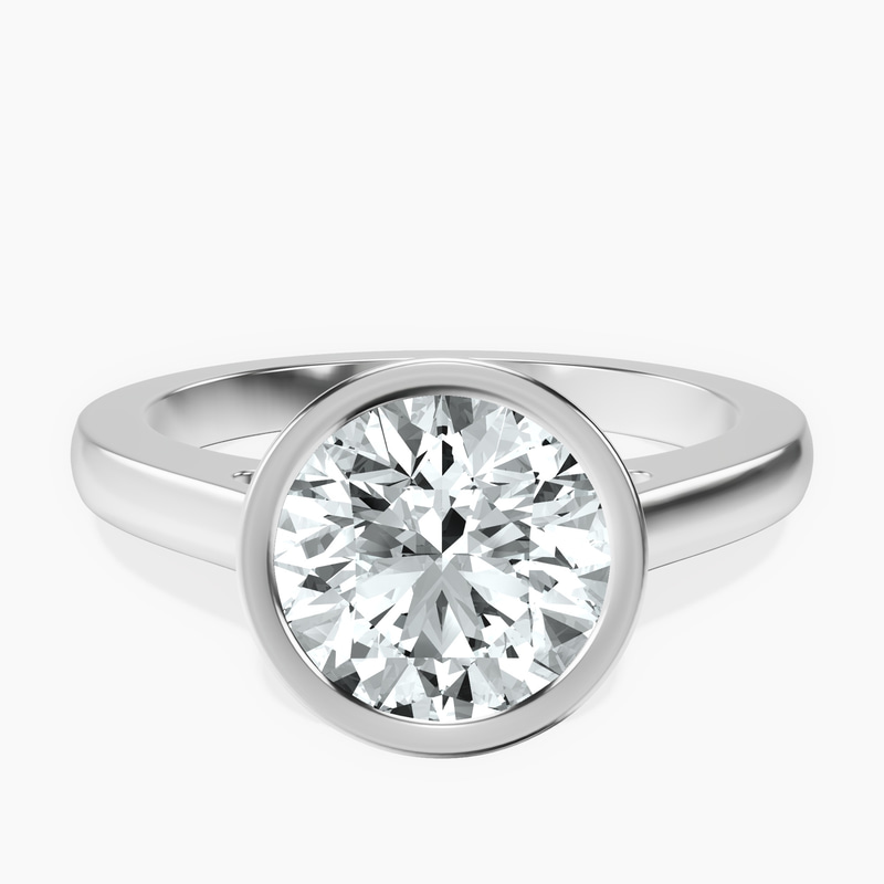 2.82 ct. round Bezel Solitaire Ring in 18kt white gold rtr top