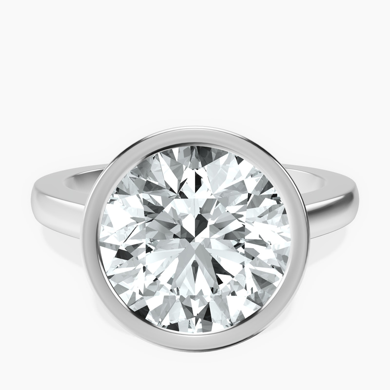 14kt White Gold Bezel Set Solitaire Lab Diamond Ring front image