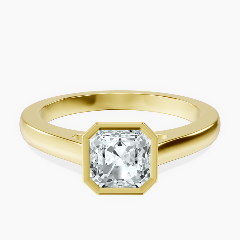10kt Yellow Gold Bezel Set Solitaire Lab Diamond Ring front image